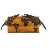 Wallity Zidna dekoracija Mapa svijeta-1, 83cmx38cmx3cm, Hrast | Eponuda.ba