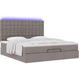  Otomanski okvir kreveta s madracima smeđesivi 200x200cm tkanine | shoptok.hr
