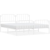 Metalni okvir kreveta uzglavlje i podnožje bijeli 200 x 200 cm | shoptok.hr