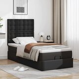 vidaXL otomanski okvir kreveta s madracem crni 90x200 cm umjetna koža | shoptok.hr