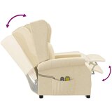  Masažni električni naslonjač s krilima Krem Tkanina | shoptok.hr
