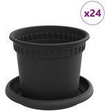  Saksije za biljke 24 pcs Crna Ø 12,5 x 10 cm Plastika | shoptok.hr