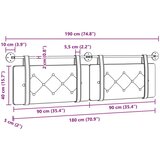  Držeće uzglavlje Zidne Smeđa 190 x 55 x 5 cm Lažna koža - Smeđa 180 cm bez LED | shoptok.hr
