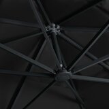  Konzolni suncobran LED s aluminijskim stupom 400 x 300 cm crni | Eponuda.com