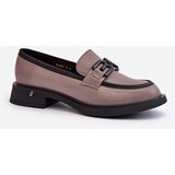 VINCEZA Elegant Leather Women's Moccasins Dark Beige Triana | shoptok.hr