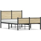 Maison Chic Kovinski Posteljni okvir - Dvoposteljna postelja - Zakonska postelja brez vzmetnice sonoma hrast 120x200 cm, (21694244) Cene