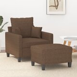  Fotelja s tabureom smeđa 60 cm od tkanine | shoptok.hr