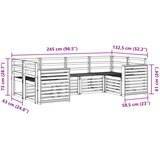  Set vanjskih sofa 6 pcs Bijela 245 x 132,5 x 73 cm | shoptok.hr