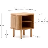 Kave Home Noćni ormarić u dekoru jasena u prirodnoj boji Mailen – | shoptok.hr