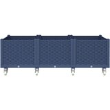  Vrtna sadilica s kotačima plava siva 150x80x54 cm PP | shoptok.hr