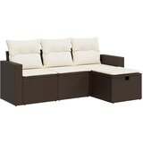 Maison Chic Seti vrtnega pohištva - Vrtna garnitura - Vrtni pohištvo set 4-delna z blazinami rjav poli ratan, (21816368) | Shoptok.si