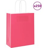 vidaXL Papirnate vrećice 250 kom s ručkama ružičaste 18x8x22 cm Cijene