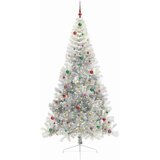  Umjetno predsvijetljeno božićno drvce Srebrno 240 cm PET | shoptok.hr