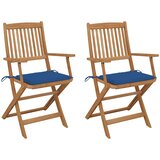Maison Chic Zložljivi Vrtni Stoli - Stol za vrti 2 kosa z blazinami trden akacijev les JS2753, (21876209) | Shoptok.si