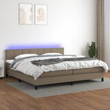 The Living Store Box spring postelja z vzmetnico LED taupe 200x200 cm blago - Box Spring Postelja, (21516922) Cene