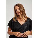 Marisse Elegant V-Neck Blouse Made Of Shiny Black Fabric | shoptok.hr