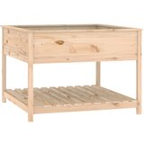 Maison Chic Visoka greda - Greda - Cvetlični Lonec s polico 111,5x111,5x81 cm trdna borovina, (21789335) Cene