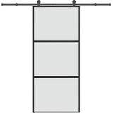  Klizna vrata s priborom 90 x 205 cm kaljeno staklo i aluminij | shoptok.hr