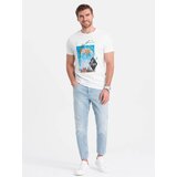 Ombre Men's printed cotton t-shirt California - white | Eponuda.ba