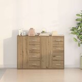  Stranska omara Set 2 Umetni hrast MDF, Iverna plošča Velik Bife | Shoptok.si