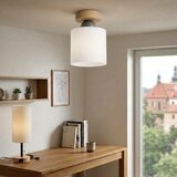 Brilagi LED plafonsko svetlo RETRO GLASS 1xE27/60W/230V Ø 10 cm hrast/bela | Eponuda.com