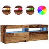 Maison Chic TV omarica - TV stojalo - Televizijska omarica z LED starinski les 120x35x40 cm inženirski les, (21699178) Cene
