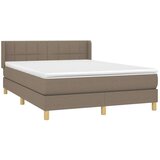  S oprugama i madracem smeđesivi 140 x 190 cm od tkanine | shoptok.hr