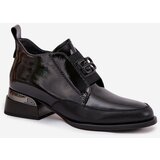 VINCEZA Patent Leather Leather Women's Shoes Low Heel With Decorative Detail | Shoptok.si