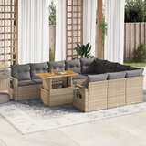 Maison Chic Seti vrtnega pohištva - Vrtna garnitura - Vrtni pohištvo set 11-delna z blazinami bež poli ratan, (21820165) | Shoptok.si