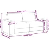  Dvosjed Kauč Roza 180x78x84 cm Baršun | shoptok.hr