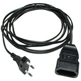 VOLTOMAT Produžni kabel s Euro priključkom i prekidačem (Crne boje, 3 m, H03VVH2-F, Broj parica: 2, 0,75 mm²) | shoptok.hr