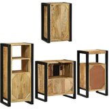 vidaXL Set namještaja za kupaonicu Zidne 4 pcs Smeđa Čvrsto drvo manga | shoptok.hr