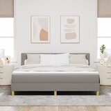  LED Box Spring Krevet Sivo-smeđa 180 x 200 cm tkanina | shoptok.hr