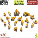 Green Stuff World Flaming Resin Skulls Set | Plamene smolaste lobanje set (30 kom, 1:48 razmera) | Eponuda.com