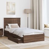  Krevet s od storage Smeđi hrast 75 x 190 cm Konstruirano drvo | shoptok.hr