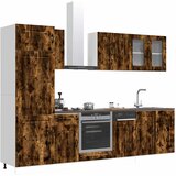  8-dijelni set kuhinjskih ormarića Kalmar konstruiranog drva Smeđa | Shoptok.si