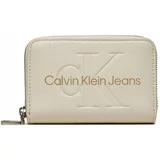 Calvin Klein Jeans Majhna ženska denarnica Zip Around Mono K60K612255 Écru