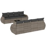 Maison Chic Seti vrtnega pohištva - Vrtna garnitura - Vrtni pohištvo set 9-delna z blazinami siv poli ratan, (21807358) | Shoptok.si