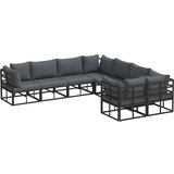 vidaXL Vrtna sedežna garnitura z blazino 8 pcs Črna Aluminij - - črna - 83.25 - 283 x 283 x 71 cm - | Shoptok.si