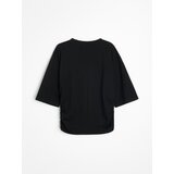 Sinsay Pamučna bluza s rukavima 3/4 i naborima sa strane | shoptok.hr