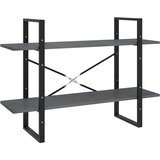 Maison Chic Knjižna omara - Knjižni regal 2-nadstropna siva 100x30x70 cm trdna borovina, (21725447) Cene