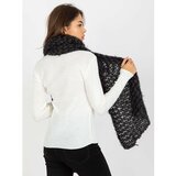 Fashion Hunters Women's dark gray and black winter scarf Cene