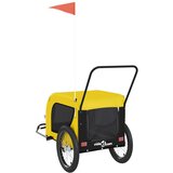 Prikolica za bicikl za ljubimce žuto-crna od tkanine i željeza | shoptok.hr