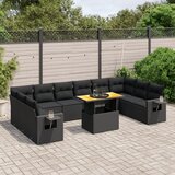 vidaXL 11-dijelni set vrtnih sofa od poliratana s jastucima crni | shoptok.hr