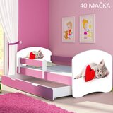  Otroška postelja ACMA z motivom, stranska roza + predal 140x70 cm 40 Mačka | Shoptok.si