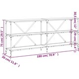  Konzolni stol crni 180x30x75 cm od konstruiranog drva i željeza | shoptok.hr