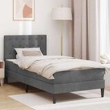  Okvir kreveta s madracem Tamno siva 100 x 200 cm Baršun | shoptok.hr