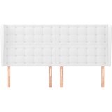  Uzglavlje s ušima bijelo 183x23x118/128 cm od umjetne kože | shoptok.hr