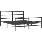  Metalni okvir kreveta s uzglavljem i podnožjem crni 150x200 cm | shoptok.hr