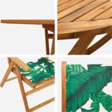 vidaXL 5 dijelni vrtni set za objedovanje Uzorak lišća čvrste drvene akacije | shoptok.hr